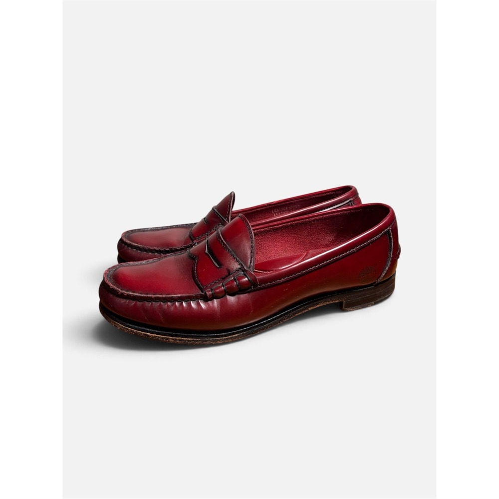 Vintage Timberland Oxblood Red Leather Classic Penny Loafers Women's 6.5